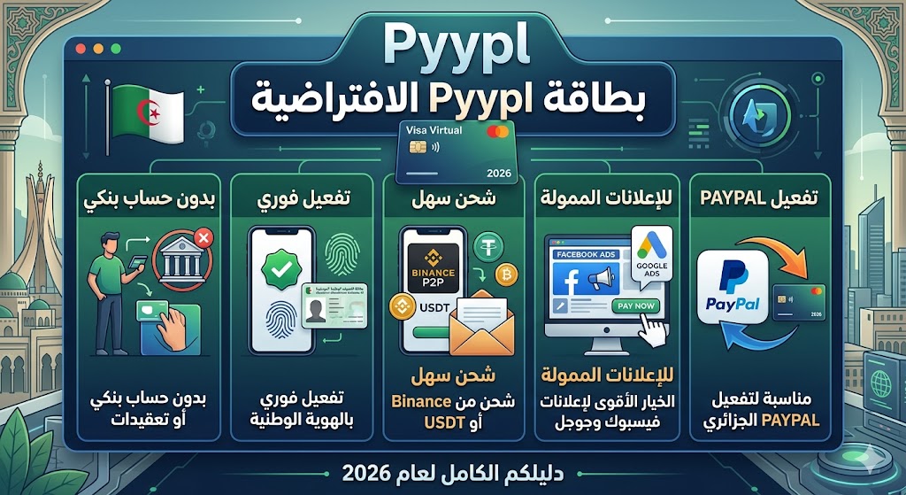 دليل بطاقة Pyypl في الجزائر 2026: الحل الأمثل للإعلانات وتفعيل PayPal