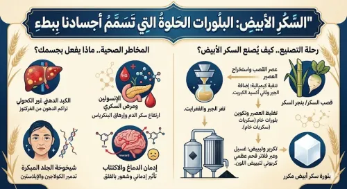 السكر الأبيض البلورات الحلوة التي تسمم أجسادنا ببطء